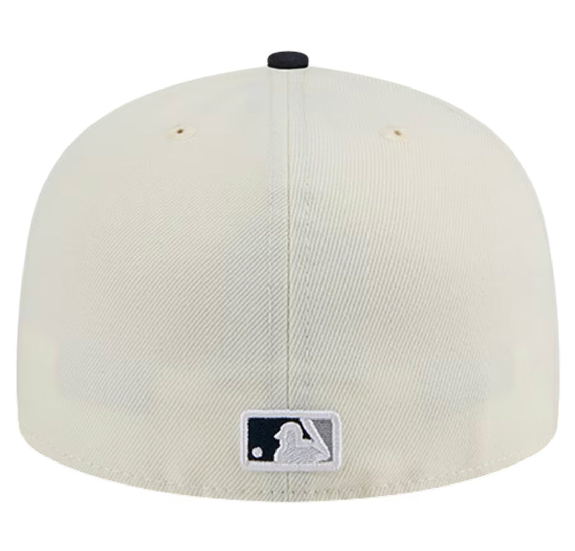 New Era 59FIFTY Cream Evergreen Chrome New York Yankees Fitted