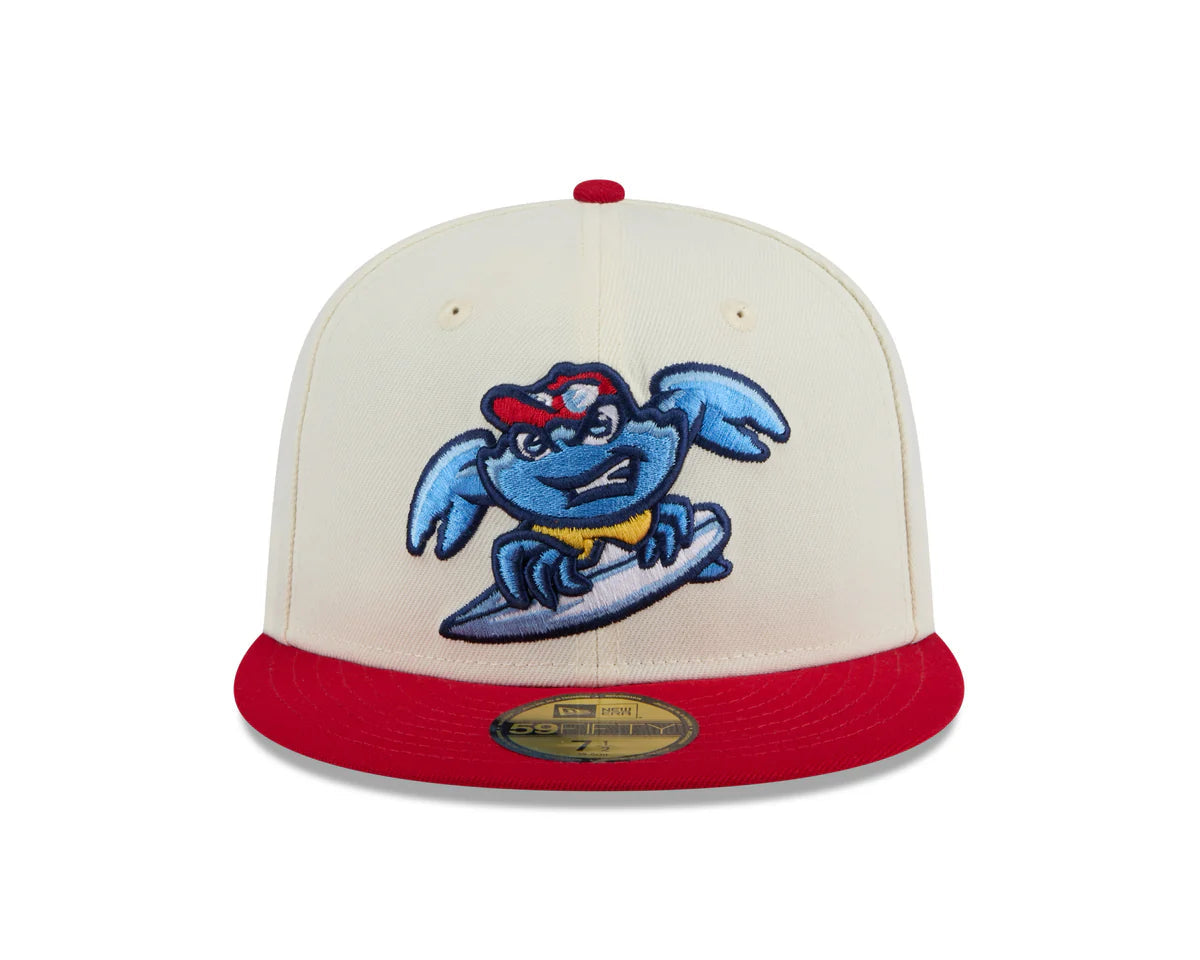 New Era 59FIFTY Cream Evergreen Chrome MILB Jersey Shore BlueClaws Fitted