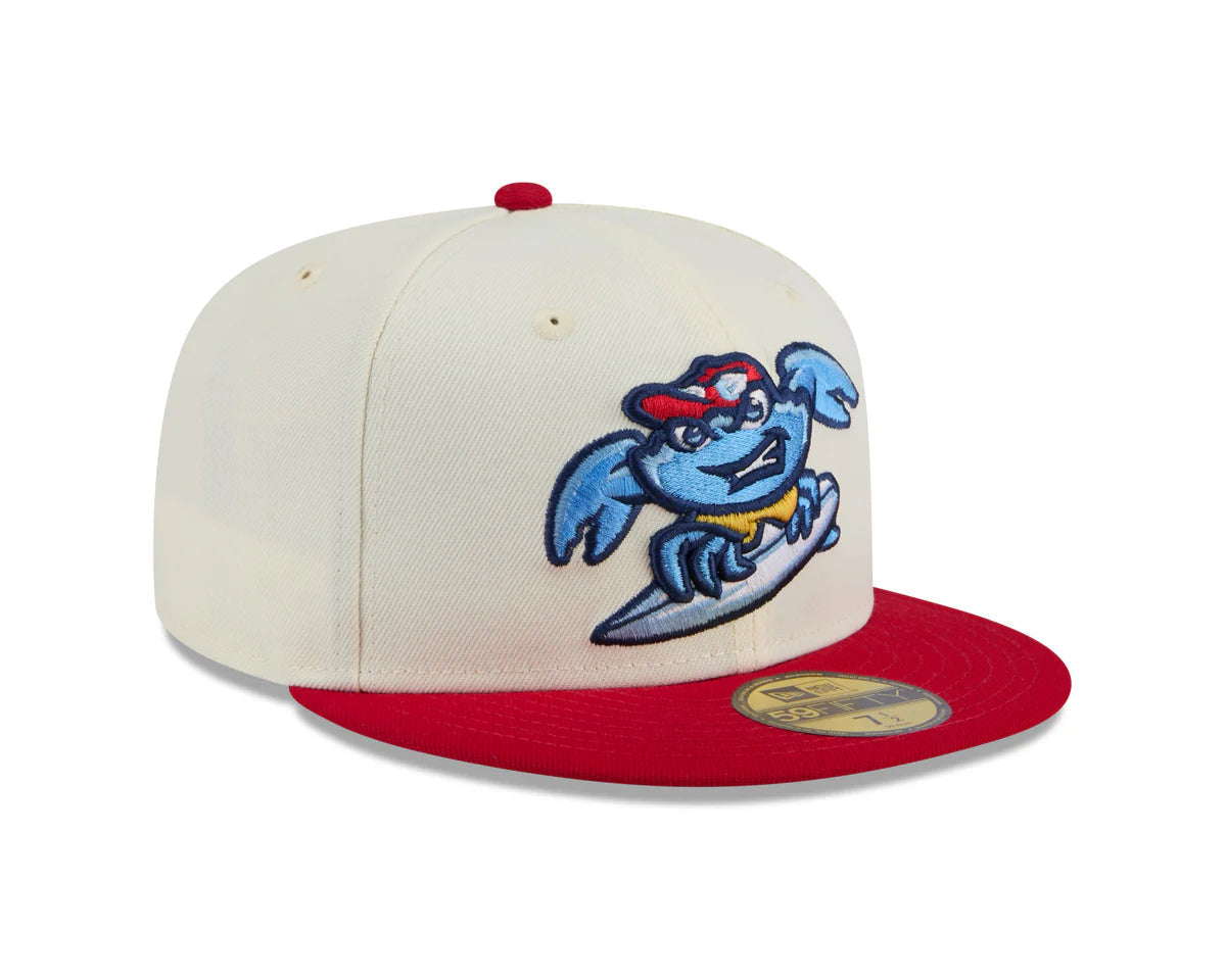 New Era 59FIFTY Cream Evergreen Chrome MILB Jersey Shore BlueClaws Fitted