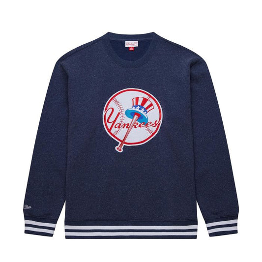 Mitchell & Ness Snow Washed Fleece Crew Vintage Logo New York Yankees