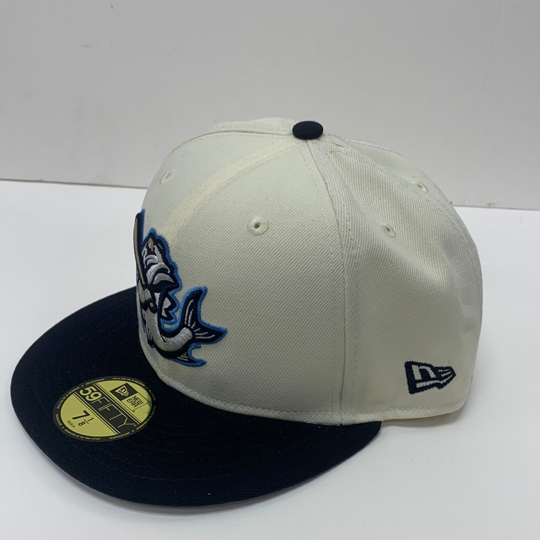 New Era 59FIFTY Cream Evergreen Chrome MILB Tampa Tarpons Fitted