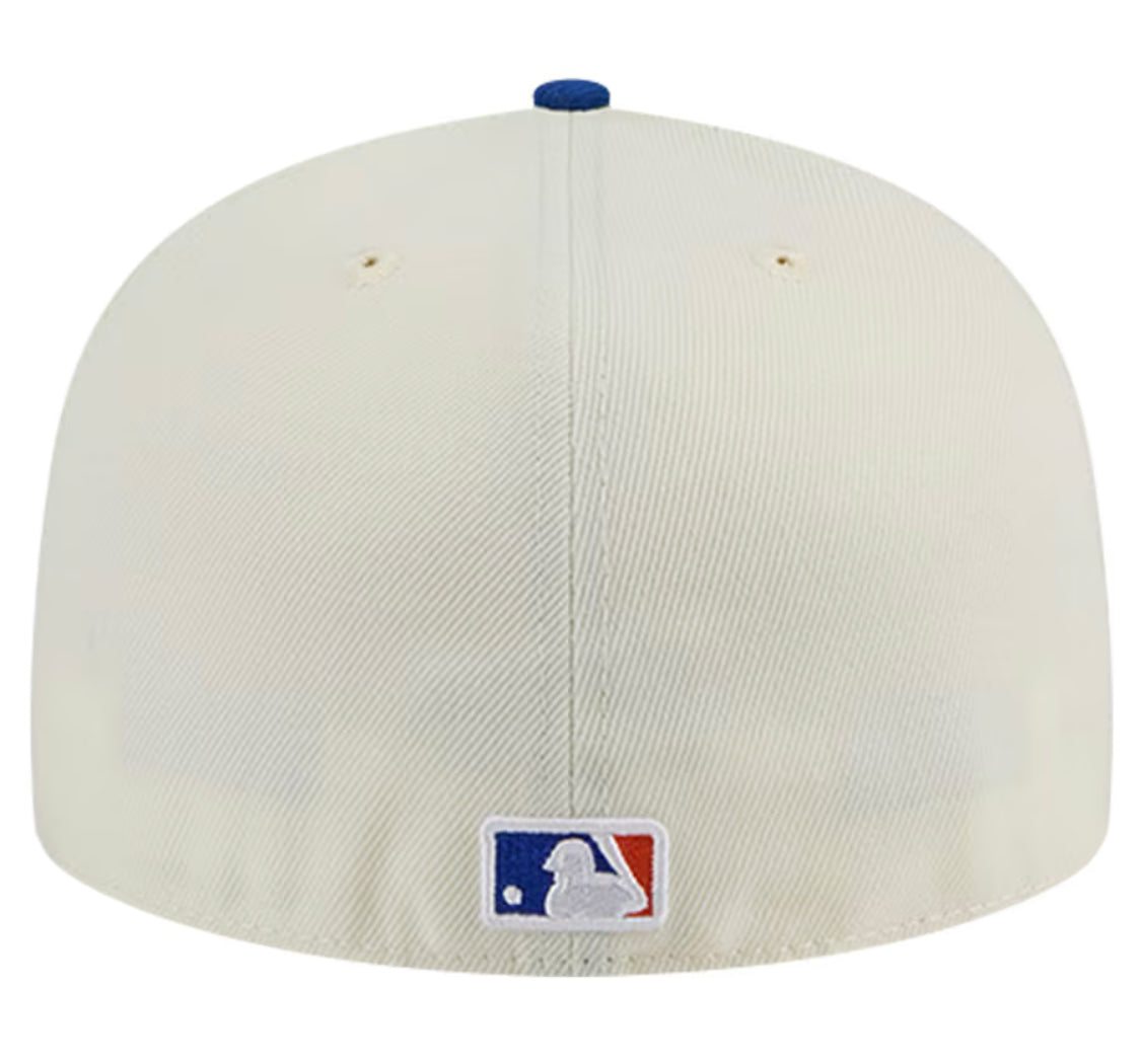 New Era 59FIFTY Cream Evergreen Chrome New York Mets Fitted