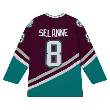 Mitchell & Ness Blue Line Teemu Selanne Anaheim Ducks Dark 1996 Jersey