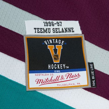 Mitchell & Ness Blue Line Teemu Selanne Anaheim Ducks Dark 1996 Jersey