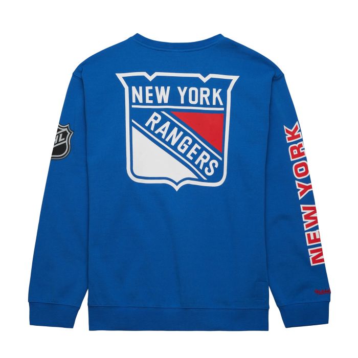 Mitchell & Ness There and Back Fleece Crew Current Logo New York Rangers